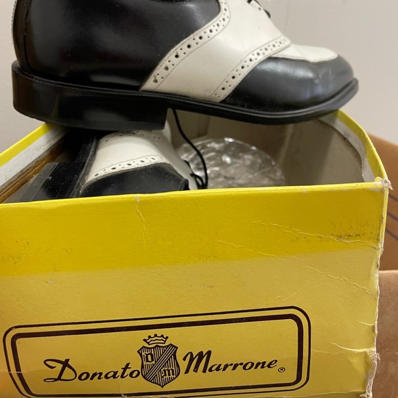 1920s Styled Black & White Donato Marrone Men’s Dress Shoe - Picture 4 of 6